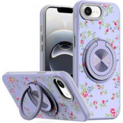 iPhone 16E (E edition) / SE4 (2025) Metal Diamond CD Pattern Design Matte Finished Hybrid with R