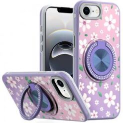 iPhone 16E (E edition) / SE4 (2025) Metal Diamond CD Pattern Design Matte Finished Hybrid with R