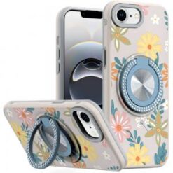 iPhone 16E (E edition) / SE4 (2025) Metal Diamond CD Pattern Design Matte Finished Hybrid with R