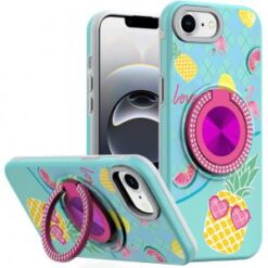 iPhone 16E (E edition) / SE4 (2025) Metal Diamond CD Pattern Design Matte Finished Hybrid with R