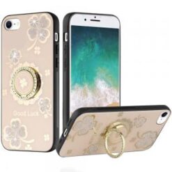iPhone 16E / SE4 SPLENDID Diamond Glitter Ornaments Engraving Case Cover - Good Luck Floral Gold