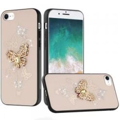iPhone 16E / SE4 SPLENDID Diamond Glitter Ornaments Engraving Case Cover - Garden Butterflies Go