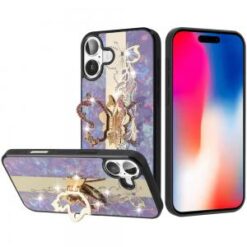 iPhone 16 6.1 inch SPLENDID Diamond Glitter Ornaments Engraving Case Cover - Enchanted Butterfly