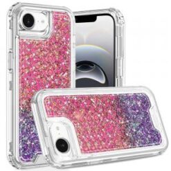 iPhone 16E (E edition) / SE4 (2025) Epoxy Sticker Glitter 3in1 Shockproof Transparent Hybrid Cas