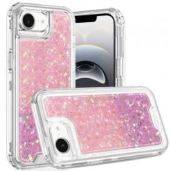 iPhone 16E (E edition) / SE4 (2025) Epoxy Sticker Glitter 3in1 Shockproof Transparent Hybrid Cas
