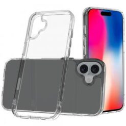 iPhone 16 6.1 inch PURE CRYSTAL Transparent Thick 2.0mm ShockProof Chromed Buttons Case Cover -