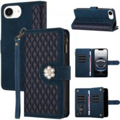 iPhone 16E (E edition) / SE4 (2025) Jewel Wallet Design with Stitched PU Leather ID Card Money H