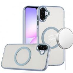 For Samsung Galaxy A07 Magnetic Circle Ring Transparent Premium Acrylic with Metal Buttons & Camera