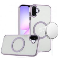 For Samsung Galaxy A07 Magnetic Circle Ring Transparent Premium Acrylic with Metal Buttons & Camera
