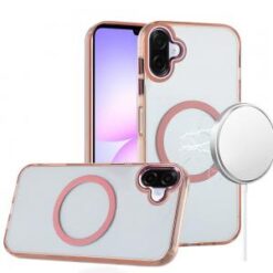 For Samsung Galaxy A07 Magnetic Circle Ring Transparent Premium Acrylic with Metal Buttons & Camera