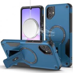 For Samsung Galaxy A07 Sturdy Bracket Kickstand Magnetic Hybrid - Blue