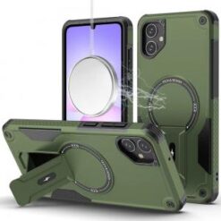 For Samsung Galaxy A07 Sturdy Bracket Kickstand Magnetic Hybrid - Midnight Green
