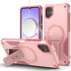 For Samsung Galaxy A07 Sturdy Bracket Kickstand Magnetic Hybrid - Pink