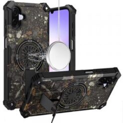 For Samsung Galaxy A07 CD Texture Design Magnetic Car Mount Friendly HQ Hybrid - C