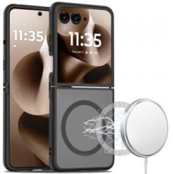 Motorola Razr Ultra 2025 [Magnetic Circle] Smooth Safe Matte Feel Hybrid Case - Black