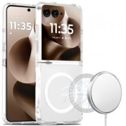 Motorola Razr Ultra 2025 [Magnetic Circle] Smooth Safe Matte Feel Hybrid Case - Clear