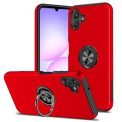 For Samsung Galaxy A07 CHIEF Oil Painted Magnetic Ring Stand Hybrid Case Cover - Red