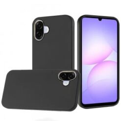 For Samsung Galaxy A07 Classy Slick Chromed Around Hybrid Case Cover - Black