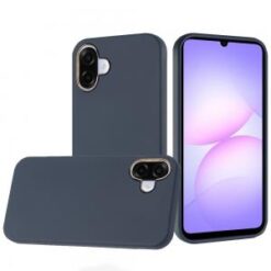 For Samsung Galaxy A07 Classy Slick Chromed Around Hybrid Case Cover - Dark Blue