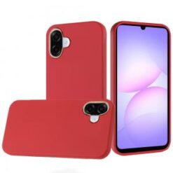 For Samsung Galaxy A07 Classy Slick Chromed Around Hybrid Case Cover - Red