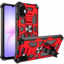 For Samsung Galaxy A07 Machine Design Hybrid with Kickstand - Red