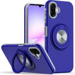 For Samsung Galaxy A07 Metal CD Pattern Matte Finished Hybrid with Rotational Ring [Car Mount Friend