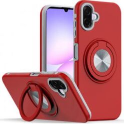 For Samsung Galaxy A07 Metal CD Pattern Matte Finished Hybrid with Rotational Ring [Car Mount Friend