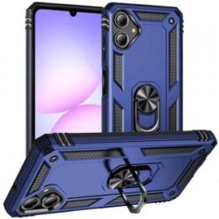 For Samsung Galaxy A07 Ring Magnetic Kickstand Hybrid Case Cover - Blue