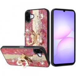 For Samsung Galaxy A07 SPLENDID Diamond Glitter Ornaments Engraving Case Cover - Enchanted Butterfly