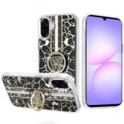 For Samsung Galaxy A07 Splendid Floral Designs with Metal Camera and Buttons with Butterfly Ring Sta