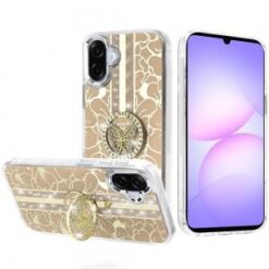For Samsung Galaxy A07 Splendid Floral Designs with Metal Camera and Buttons with Butterfly Ring Sta