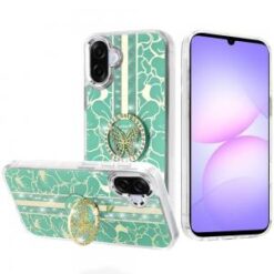 For Samsung Galaxy A07 Splendid Floral Designs with Metal Camera and Buttons with Butterfly Ring Sta