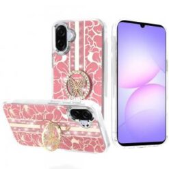 For Samsung Galaxy A07 Splendid Floral Designs with Metal Camera and Buttons with Butterfly Ring Sta