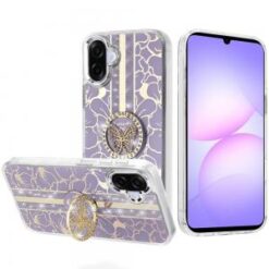 For Samsung Galaxy A07 Splendid Floral Designs with Metal Camera and Buttons with Butterfly Ring Sta