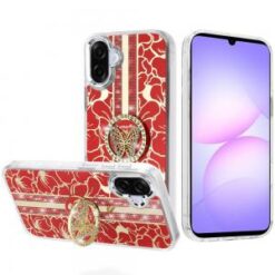 For Samsung Galaxy A07 Splendid Floral Designs with Metal Camera and Buttons with Butterfly Ring Sta