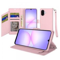 For Samsung Galaxy A07 Wallet ID Card Holder Case Cover - Rose Gold