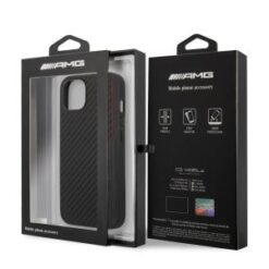 iPhone 13 - AMG HC PU CARBON & LEATHER & RED STITCHING - Black (AMG#121)