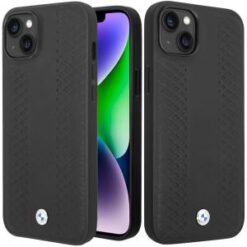 Apple iPhone 14 / iPhone 13 - (BMW) - SIGN HC LEATHER DIAMOND PATTERN BLACK (BMW#40)