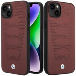 Apple iPhone 14 / iPhone 13 - (BMW) - SIGN HC LEATHER SEATS PATTERN BURGUNDY (BMW#43)