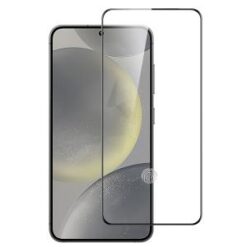 Samsung s26 Bulk White Paper Card Package Black edged Tempered Glass (Black)