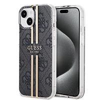 iPhone 14 - GUESS HC O IML 4G GOLD STRIPE - Black (GUESS#153)