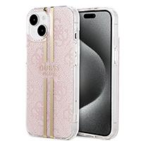 iPhone 14 - GUESS HC O IML 4G GOLD STRIPE - Pink (GUESS#155)