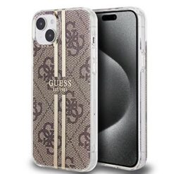 iPhone 14 - GUESS HC O IML 4G GOLD STRIPE - Brown (GUESS#154)