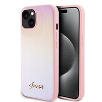 iPhone 14 - GUESS HC O SAFFIANO IRIDESCENT SCRIPT - Pink (GUESS#156)