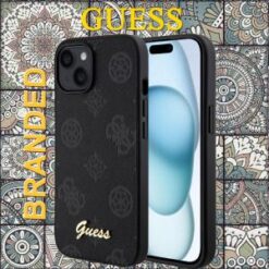 IP 14/ IP 13 - GUESS SAFFIANO PEONY - Black