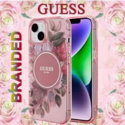 IP 14/ IP 13 - GUESS MAGSAFE IML FLOWER & TONAL CIRCLE - Pink