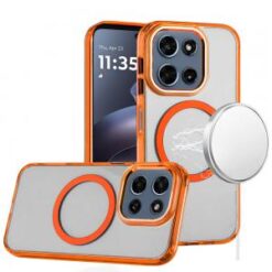 For Moto G 5G 2025/2026 / G PLAY 2026 Magnetic Circle Ring Transparent Premium Acrylic with Metal Bu