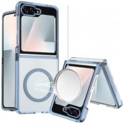 Samsung Z Flip 6/Z Flip 7 FE Magnetic Circle Ring Transparent Premium Acrylic with Metal Buttons