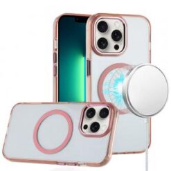 iPhone 13 Pro Magnetic Circle Ring Transparent Premium Acrylic with Metal Buttons & Camera Raise