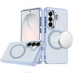 Samsung s26 Magnetic Circle Ring Transparent Premium Acrylic with Metal Buttons & Camera Raised
